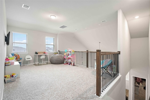 13402 Rain Lily, Texas City, TX 77568 - recreation room with lofted ceiling and carpet flooring