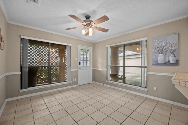 1406 Diana Ct, Houston, TX 77062 - unfurnished room featuring a textured ceiling, a ceiling fan, and crown molding