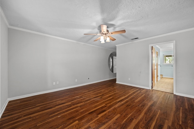 1406 Diana Ct, Houston, TX 77062 - unfurnished bedroom with wood finished floors, a textured ceiling, crown molding, and a ceiling fan