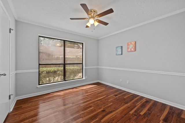 1406 Diana Ct, Houston, TX 77062 - unfurnished room featuring wood finished floors, a textured ceiling, a ceiling fan, and ornamental molding