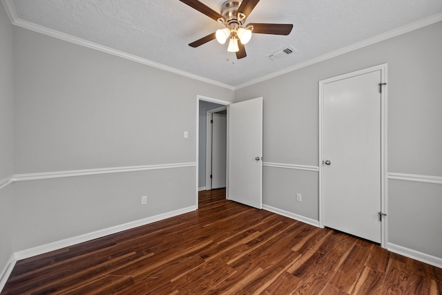 1406 Diana Ct, Houston, TX 77062 - unfurnished bedroom with wood finished floors, a ceiling fan, a textured ceiling, and crown molding