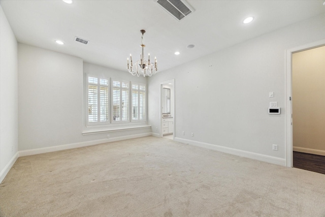 1206 Lake Pointe Pkwy, Sugar Land, TX 77478 - carpeted spare room featuring a chandelier and recessed lighting