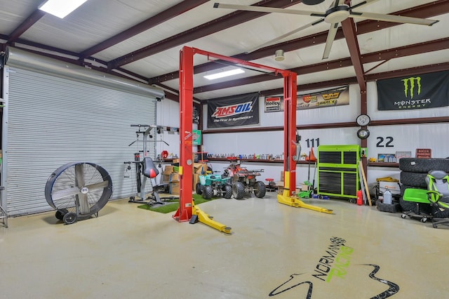 28540 Lynnwood Ln, Hempstead, TX 77445 - garage with a ceiling fan