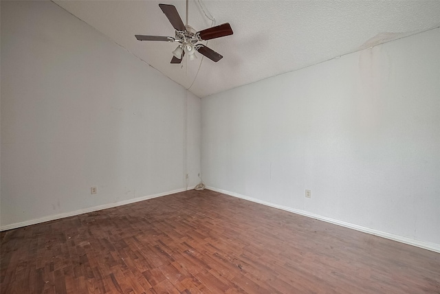 11280 Braes Forest Dr Unit 105, Houston, TX 77071 - empty room with lofted ceiling, a ceiling fan, and wood finished floors