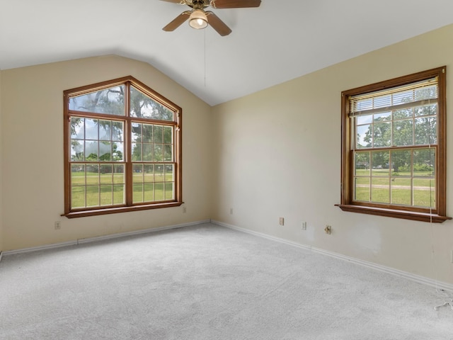 4432 County Road 886, Brazoria, TX 77422 - unfurnished room with vaulted ceiling, carpet, and a ceiling fan
