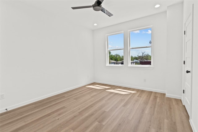 4102 Kewanee St, Houston, TX 77051 - unfurnished bedroom featuring light wood-type flooring, recessed lighting, and ceiling fan