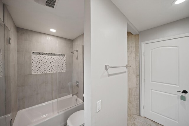 5135 Loch Lomond Dr, Houston, TX 77096 - full bathroom with shower / tub combination and recessed lighting