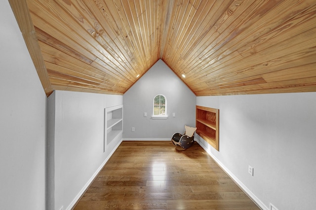 13810 Lakewood Crossing Blvd, Houston, TX 77070 - bonus room featuring wooden ceiling, built in features, lofted ceiling, and wood finished floors