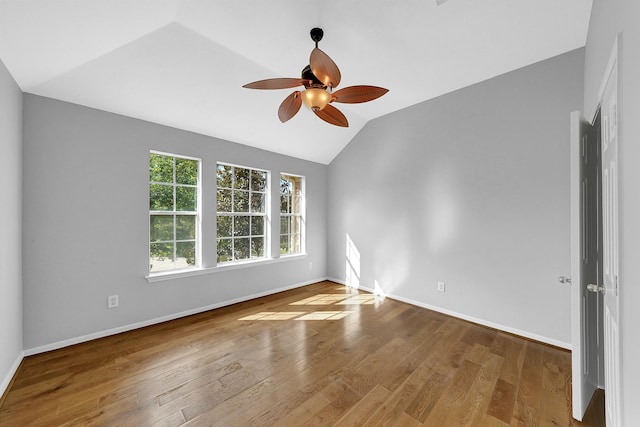 13810 Lakewood Crossing Blvd, Houston, TX 77070 - spare room with lofted ceiling, ceiling fan, and wood finished floors