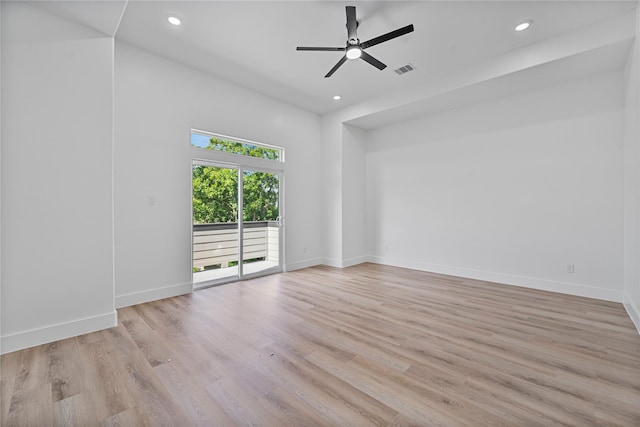 4517 Teton St, Houston, TX 77051 - spare room with recessed lighting, light wood finished floors, and a ceiling fan