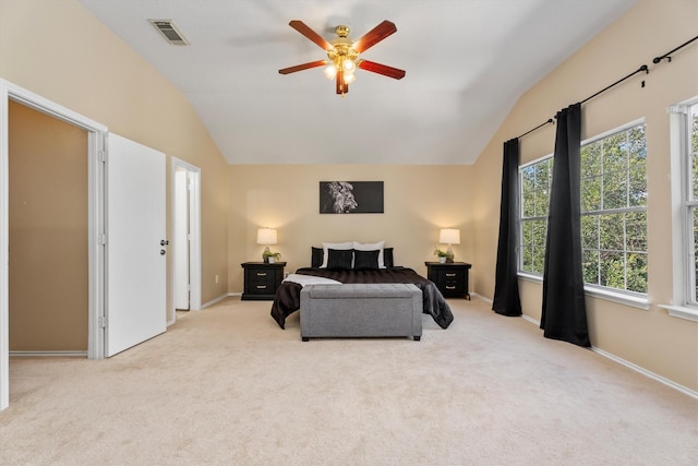 15026 Sunset Creek Dr, Humble, TX 77396 - bedroom with lofted ceiling, carpet flooring, and ceiling fan