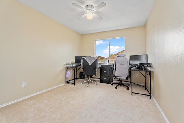 15026 Sunset Creek Dr, Humble, TX 77396 - office area featuring carpet floors and ceiling fan
