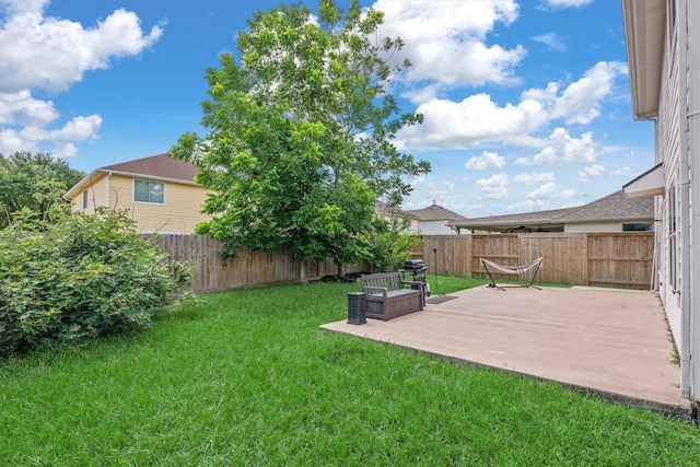 15026 Sunset Creek Dr, Humble, TX 77396 - fenced backyard with a patio