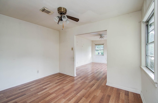 4310 Busiek St, Houston, TX 77022 - empty room featuring ceiling fan and light wood-style floors