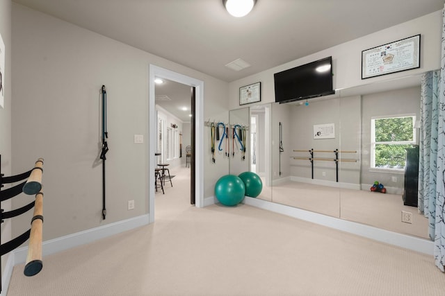 6051 Longmire Trl, Conroe, TX 77304 - exercise room with carpet and recessed lighting