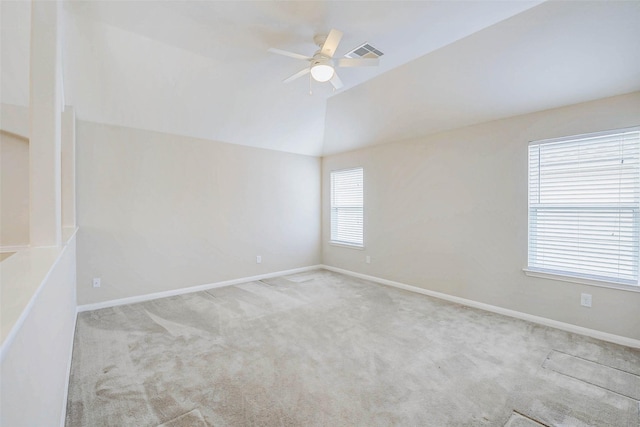 20311 Towering Cypress Dr, Cypress, TX 77433 - spare room with carpet, a ceiling fan, and vaulted ceiling