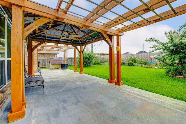 20311 Towering Cypress Dr, Cypress, TX 77433 - fenced backyard with a patio area, a pergola, and a gazebo
