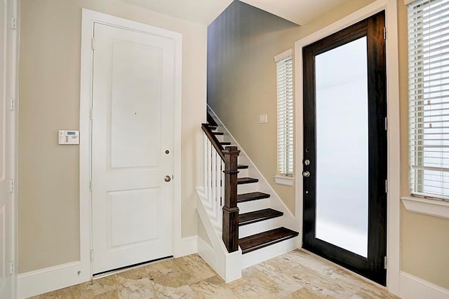 11005 Acorn Falls Dr, Houston, TX 77043 - entrance foyer featuring baseboards and stairway