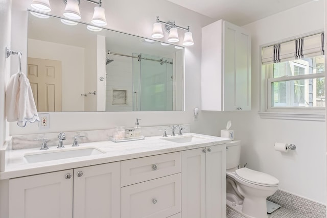 2018 Wakefield Dr, Houston, TX 77018 - full bathroom featuring a shower stall and double vanity