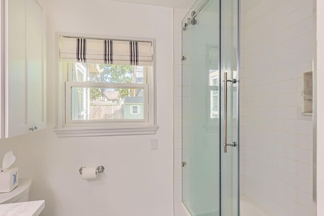 2018 Wakefield Dr, Houston, TX 77018 - full bath featuring a stall shower and toilet