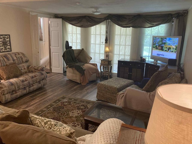 1305 E Goliad Ave, Crockett, TX 75835 - living area featuring wood finished floors and healthy amount of natural light