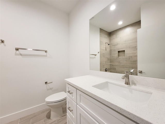 6735 Cohn St, Houston, TX 77091 - bathroom with vanity, recessed lighting, and a tile shower