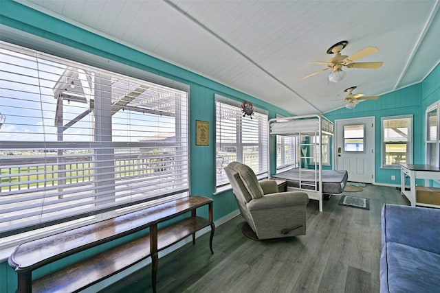 206 Galleon Dr, Freeport, TX 77541 - sunroom / solarium featuring wood finished floors and lofted ceiling