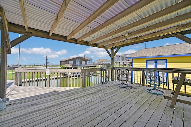 206 Galleon Dr, Freeport, TX 77541 - deck featuring a water view