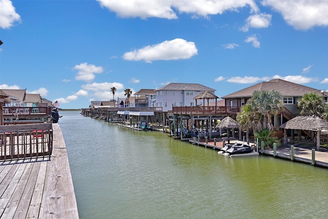 206 Galleon Dr, Freeport, TX 77541 - dock area featuring a water view and a gazebo