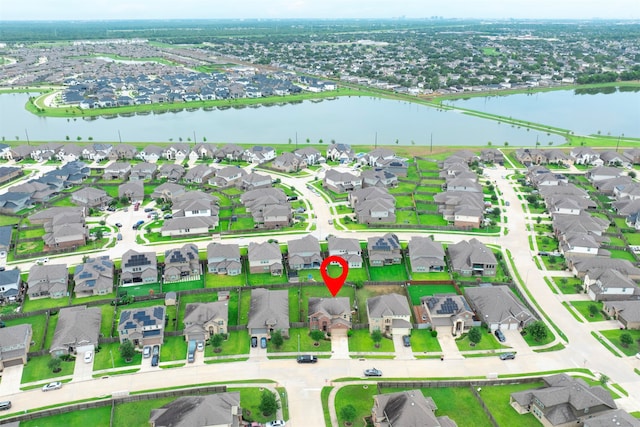 18514 Providence Landing Ln, Richmond, TX 77407 - aerial view of property's location featuring nearby suburban area and a nearby body of water