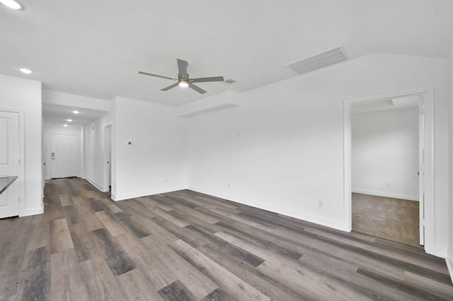 1089 Rd 5740, Cleveland, TX 77327 - empty room with ceiling fan, recessed lighting, and dark wood finished floors
