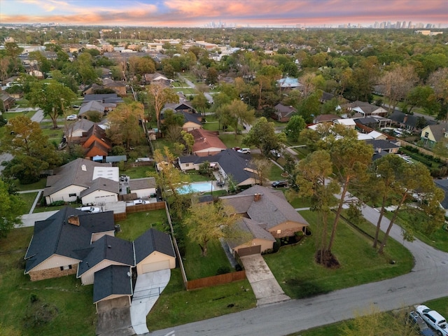 9222 Bronco Dr, Houston, TX 77055 - aerial overview of property's location with nearby suburban area