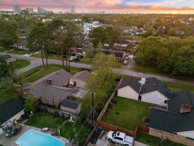 9222 Bronco Dr, Houston, TX 77055 - aerial view of property and surrounding area featuring nearby suburban area