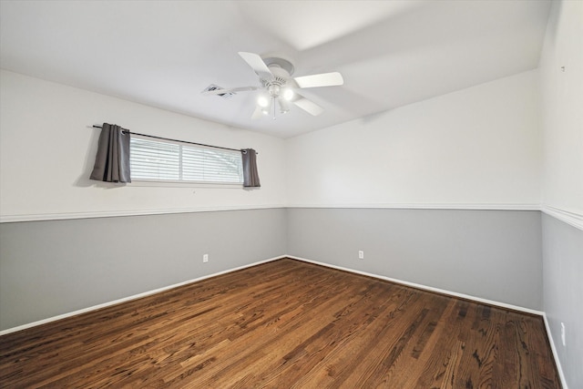 9222 Bronco Dr, Houston, TX 77055 - empty room featuring ceiling fan and wood finished floors