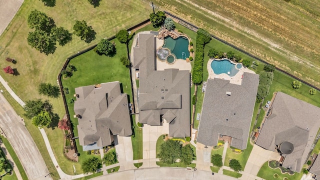 20307 Knights Branch Dr, Cypress, TX 77433 - aerial view of property and surrounding area with a pool area