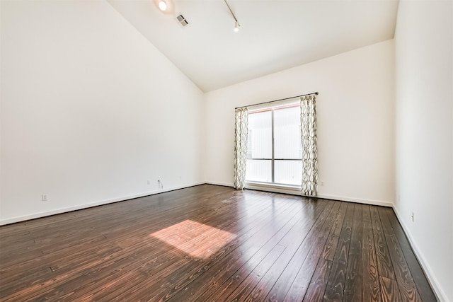 3028 Commerce St, Houston, TX 77003 - unfurnished room featuring lofted ceiling and hardwood / wood-style floors