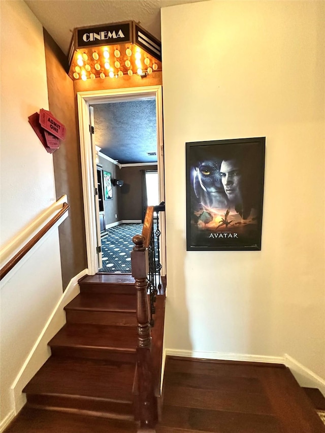 1201 Coryell St, League City, TX 77573 - stairs with wood finished floors and baseboards
