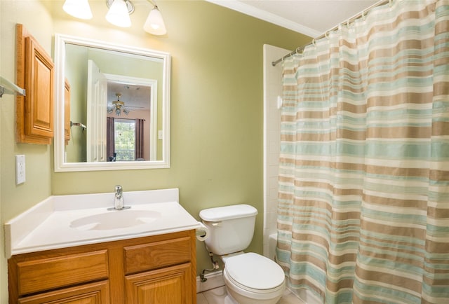 1201 Coryell St, League City, TX 77573 - full bathroom featuring vanity, curtained shower, and crown molding