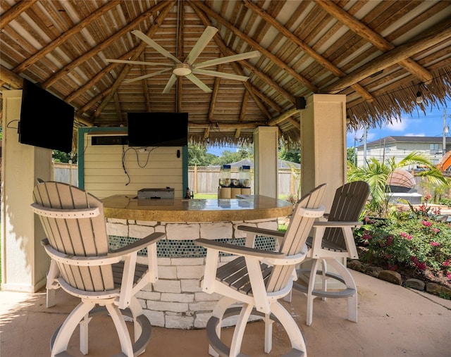 1201 Coryell St, League City, TX 77573 - view of patio / terrace with a gazebo