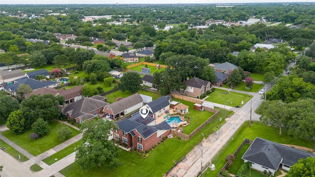1201 Coryell St, League City, TX 77573 - aerial view of residential area featuring a pool