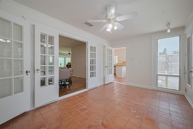 826 Heights Blvd, Houston, TX 77007 - unfurnished sunroom with french doors