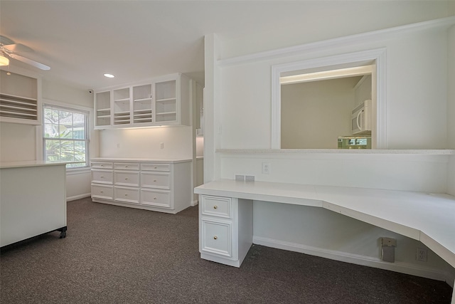 826 Heights Blvd, Houston, TX 77007 - unfurnished office with dark colored carpet and a ceiling fan