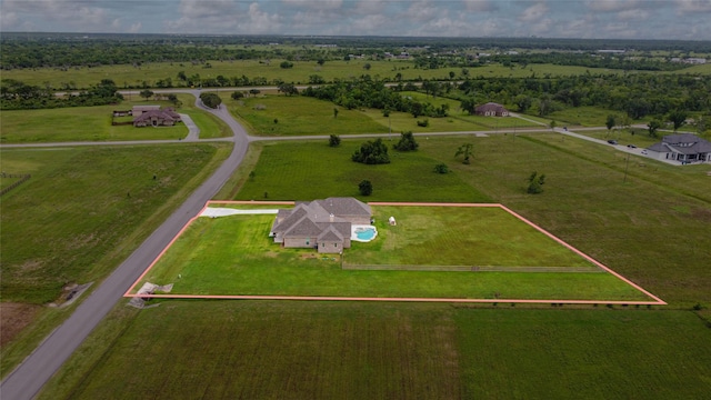2711 Oakwood Shores Dr, Richwood, TX 77515 - overview of rural landscape featuring agricultural land and property parcel outlined