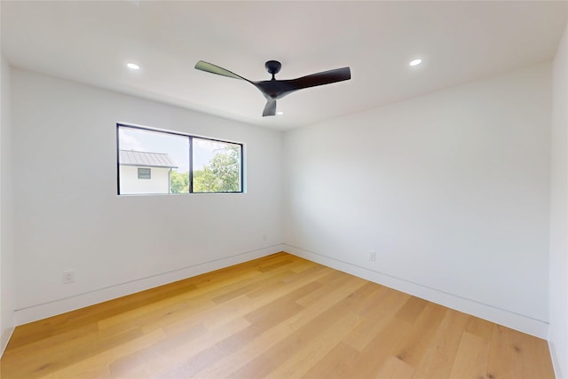 5055 Yarwell Dr, Houston, TX 77096 - spare room with light wood-type flooring, recessed lighting, and ceiling fan