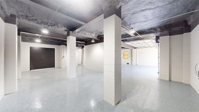 5055 Yarwell Dr, Houston, TX 77096 - basement with concrete block wall