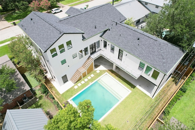 5055 Yarwell Dr, Houston, TX 77096 - view from above of property with a pool area
