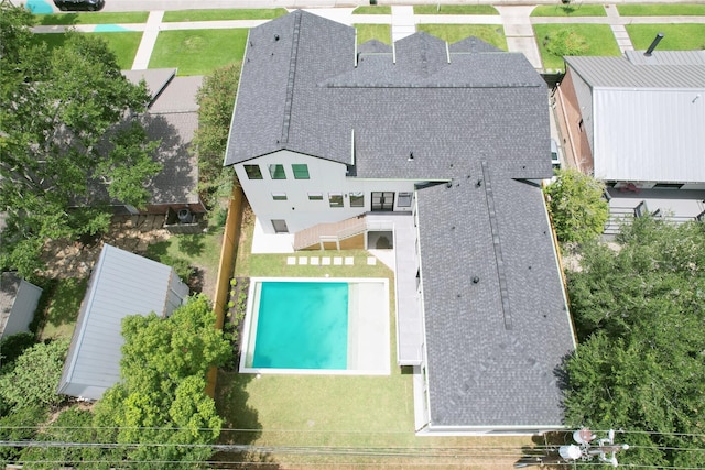 5055 Yarwell Dr, Houston, TX 77096 - aerial view of property and surrounding area featuring a pool area