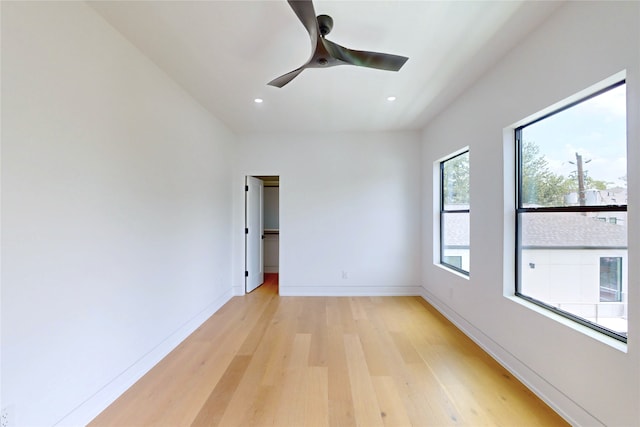 5055 Yarwell Dr, Houston, TX 77096 - spare room with light wood-type flooring, recessed lighting, and a ceiling fan
