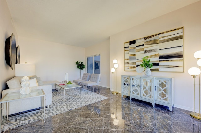 2001 Holcombe Blvd Unit 206, Houston, TX 77030 - living area featuring marble tiled flooring and baseboards