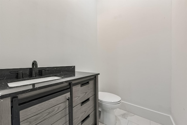 613 Melbourne St, Houston, TX 77022 - half bath with vanity and marble finish flooring